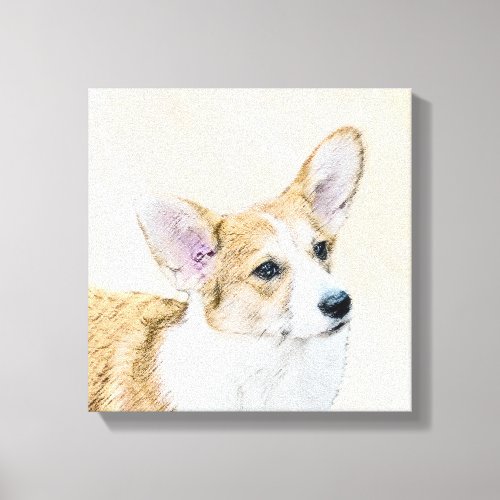 Pembroke Welsh Corgi Painting _ Original Dog Art Canvas Print