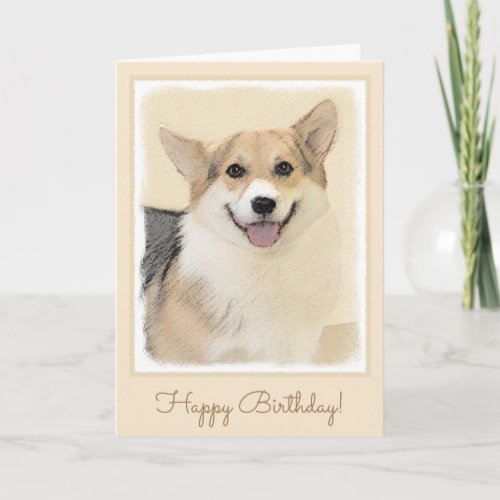 Pembroke Welsh Corgi Painting _ Original Dog Art Card