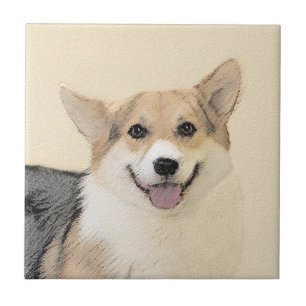 Pembroke Welsh Corgi Painting - Original Dog Art Ceramic Tile