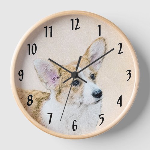 Pembroke Welsh Corgi Painting _ Original Dog Art Clock