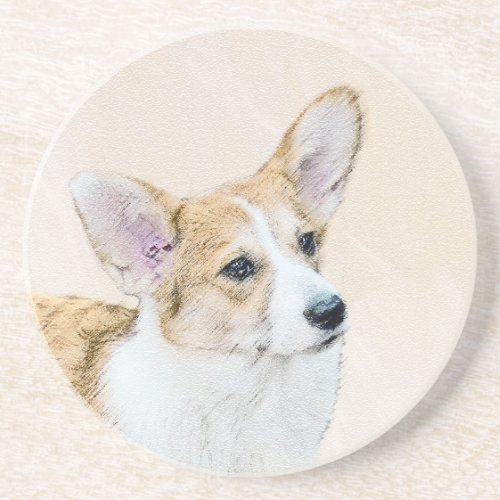 Pembroke Welsh Corgi Painting _ Original Dog Art Coaster