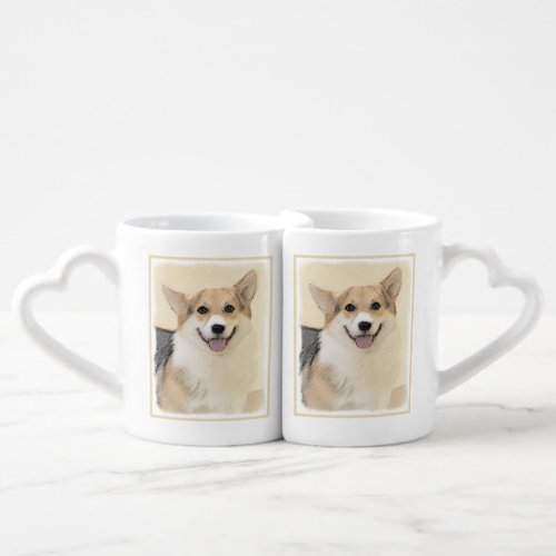 Pembroke Welsh Corgi Painting _ Original Dog Art Coffee Mug Set