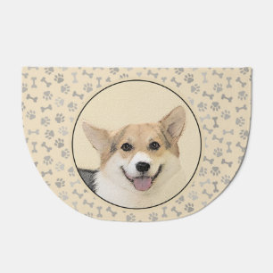 Pembroke Welsh Corgi Painting - Original Dog Art Doormat