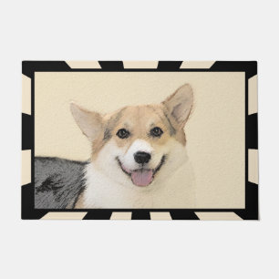 Pembroke Welsh Corgi Painting - Original Dog Art Doormat