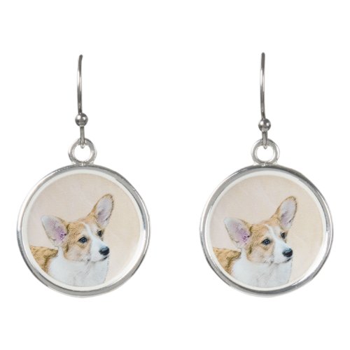 Pembroke Welsh Corgi Painting _ Original Dog Art Earrings