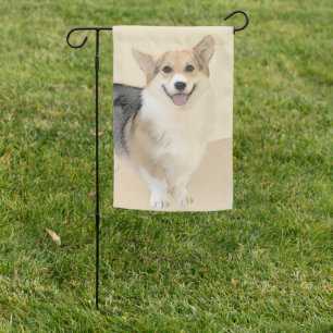 Pembroke Welsh Corgi Painting - Original Dog Art Garden Flag