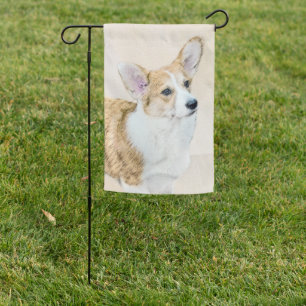 Pembroke Welsh Corgi Painting - Original Dog Art Garden Flag