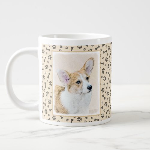 Pembroke Welsh Corgi Painting _ Original Dog Art Giant Coffee Mug