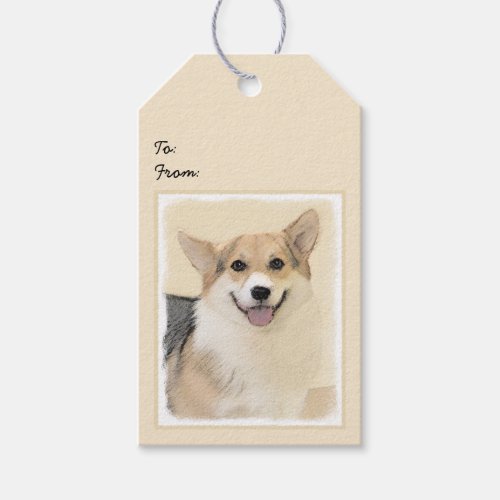 Pembroke Welsh Corgi Painting _ Original Dog Art Gift Tags