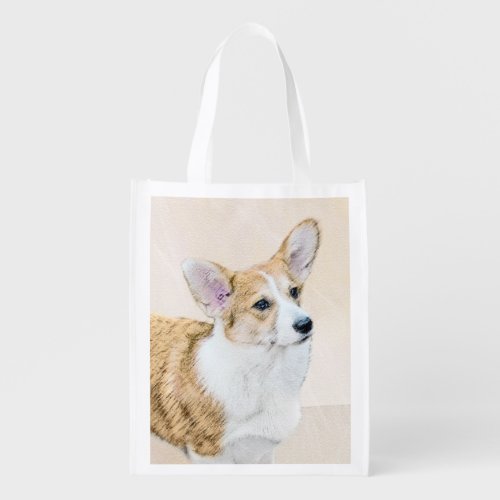 Pembroke Welsh Corgi Painting _ Original Dog Art Grocery Bag