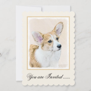 Pembroke Welsh Corgi Painting - Original Dog Art Invitation