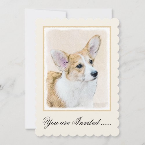 Pembroke Welsh Corgi Painting _ Original Dog Art Invitation