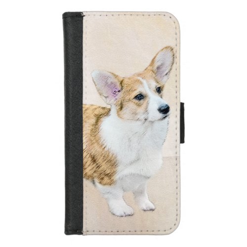 Pembroke Welsh Corgi Painting _ Original Dog Art iPhone 87 Wallet Case