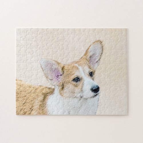 Pembroke Welsh Corgi Painting _ Original Dog Art Jigsaw Puzzle