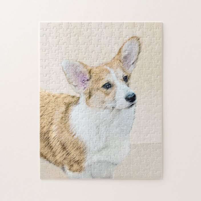 Pembroke Welsh Corgi Painting Original Dog Art Jigsaw Puzzle