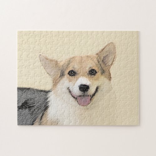 Pembroke Welsh Corgi Painting _ Original Dog Art Jigsaw Puzzle