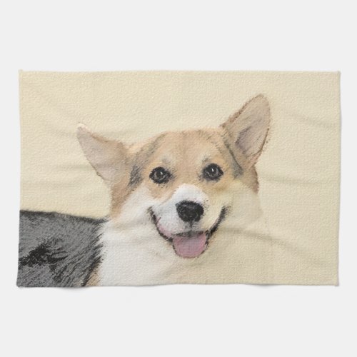 Pembroke Welsh Corgi Painting _ Original Dog Art Kitchen Towel