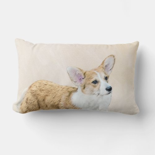 Pembroke Welsh Corgi Painting _ Original Dog Art Lumbar Pillow