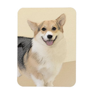 Pembroke Welsh Corgi Painting - Original Dog Art Magnet