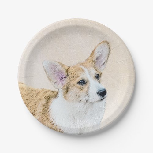 Pembroke Welsh Corgi Painting _ Original Dog Art Paper Plates