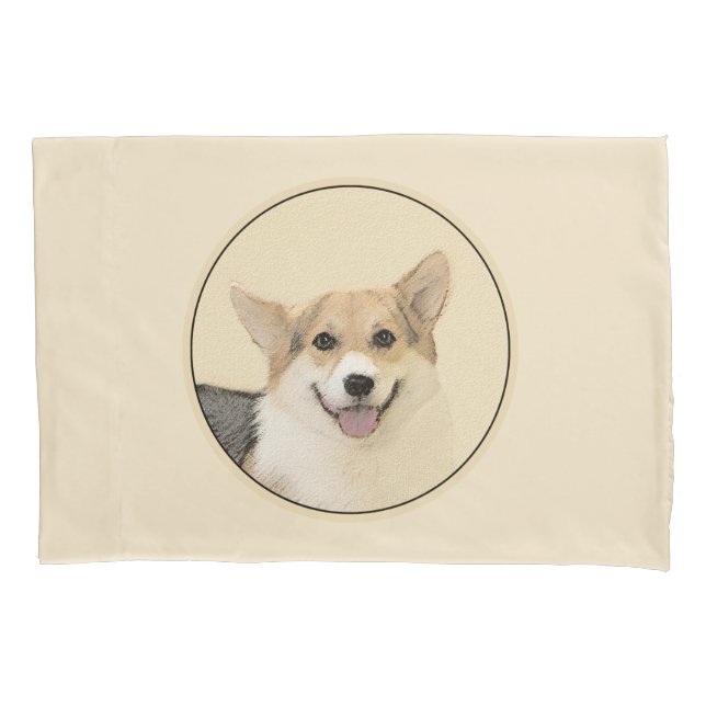 Pembroke Welsh Corgi Painting - Original Dog Art Pillow Case (Front)