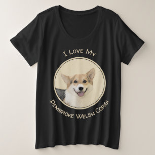 Pembroke Welsh Corgi Painting - Original Dog Art Plus Size T-Shirt