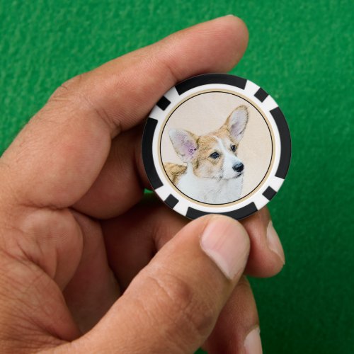 Pembroke Welsh Corgi Painting _ Original Dog Art Poker Chips