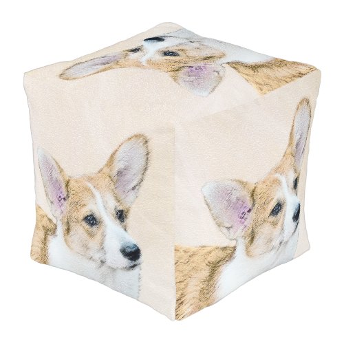 Pembroke Welsh Corgi Painting _ Original Dog Art Pouf