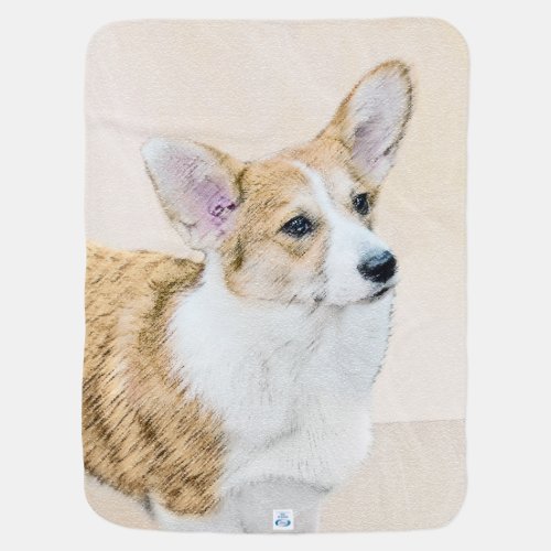 Pembroke Welsh Corgi Painting _ Original Dog Art Receiving Blanket