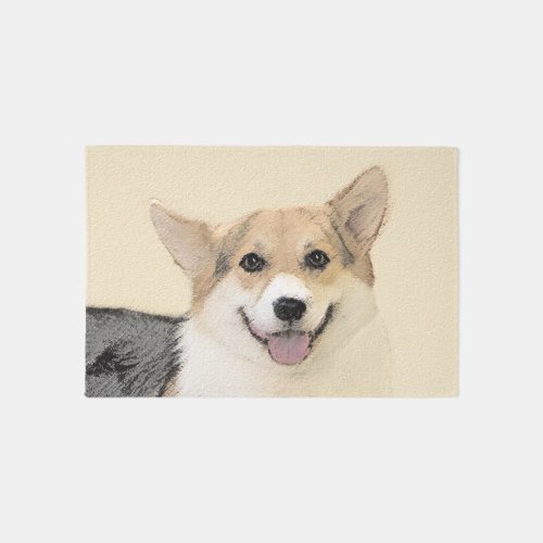 Pembroke Welsh Corgi Painting _ Original Dog Art Rug