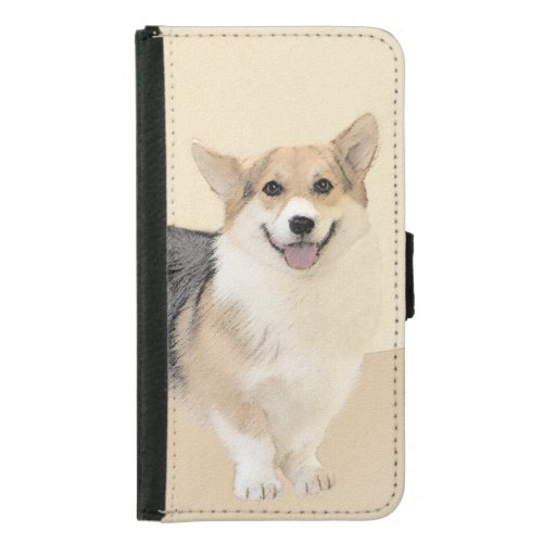 Pembroke Welsh Corgi Painting _ Original Dog Art Samsung Galaxy S5 Wallet Case