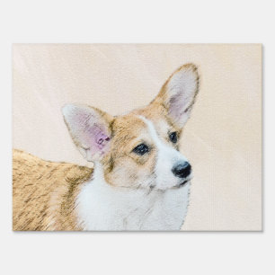 Pembroke Welsh Corgi Painting - Original Dog Art Sign