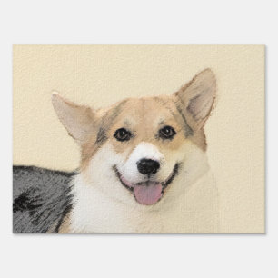 Pembroke Welsh Corgi Painting - Original Dog Art Sign