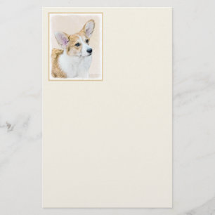 Pembroke Welsh Corgi Painting - Original Dog Art Stationery