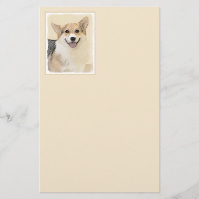 Pembroke Welsh Corgi Painting - Original Dog Art Stationery (Front)