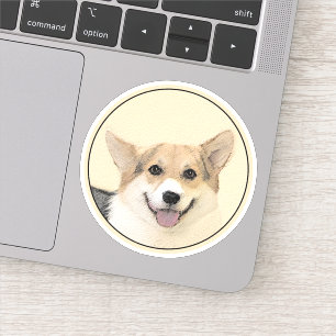 Pembroke Welsh Corgi Painting - Original Dog Art Sticker