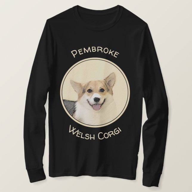 Pembroke Welsh Corgi Painting - Original Dog Art T-Shirt (Design Front)
