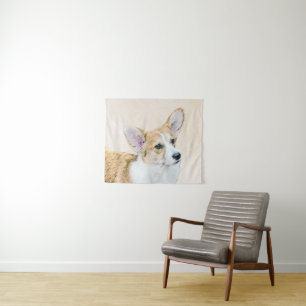 Pembroke Welsh Corgi Painting - Original Dog Art Tapestry