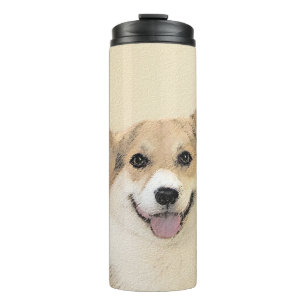 Pembroke Welsh Corgi Painting - Original Dog Art Thermal Tumbler