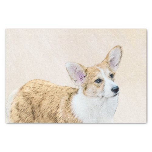 Pembroke Welsh Corgi Painting _ Original Dog Art Tissue Paper