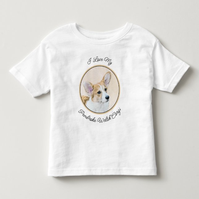 Pembroke Welsh Corgi Painting - Original Dog Art Toddler T-shirt (Front)