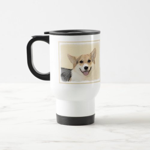 Pembroke Welsh Corgi Painting _ Original Dog Art Travel Mug