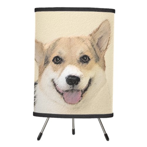 Pembroke Welsh Corgi Painting _ Original Dog Art Tripod Lamp