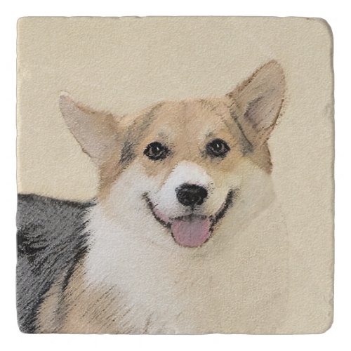 Pembroke Welsh Corgi Painting _ Original Dog Art Trivet