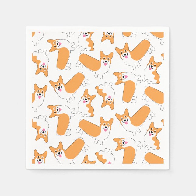 Pembroke Welsh Corgi Pattern Napkins (Front)