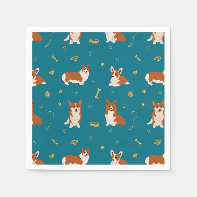 Pembroke Welsh Corgi Pattern   Napkins (Front)