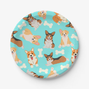 Pembroke Welsh Corgi Pattern  Paper Plates