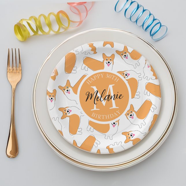 Pembroke Welsh Corgi Pattern Paper Plates (Creator Uploaded)