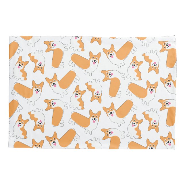 Pembroke Welsh Corgi Pattern Pillow Case (Back)