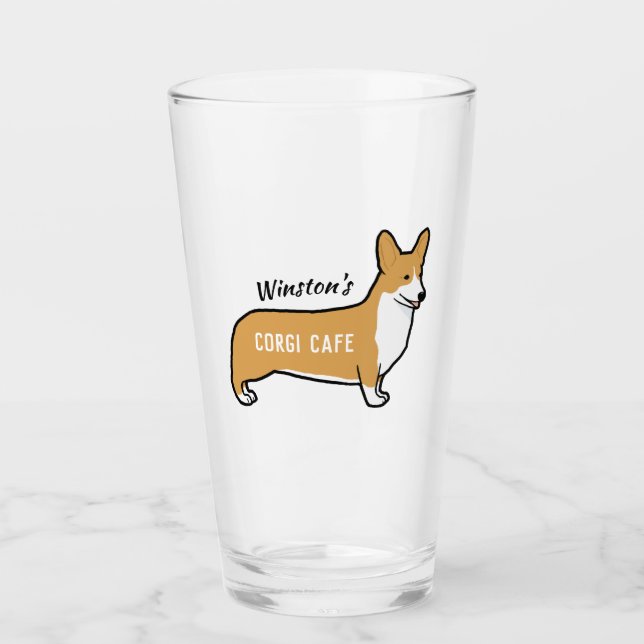 Pembroke Welsh Corgi Personalized Dog Lover's Glass (Front)